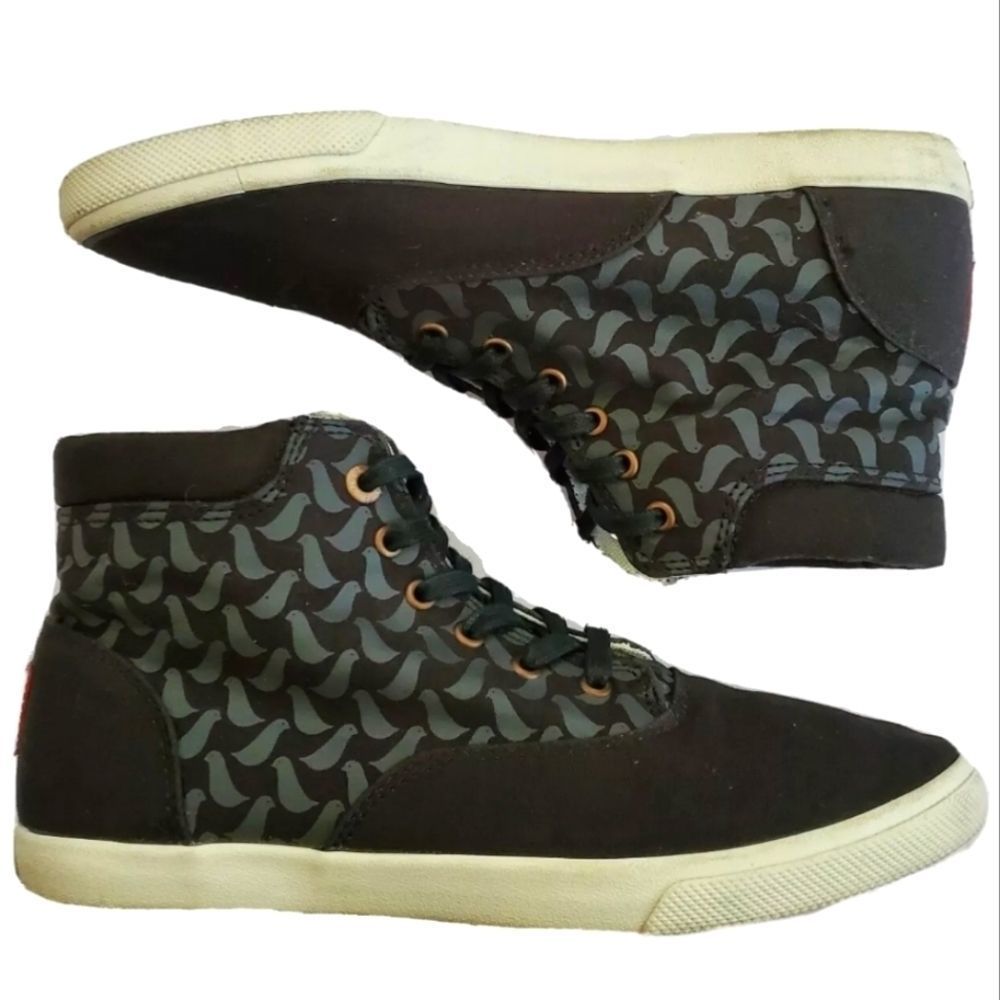 Bucketfeet “Birds” Canvas High Top Shoe Sneaker 8